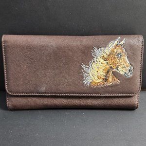 Windy Day Leather Clutch Wallet
